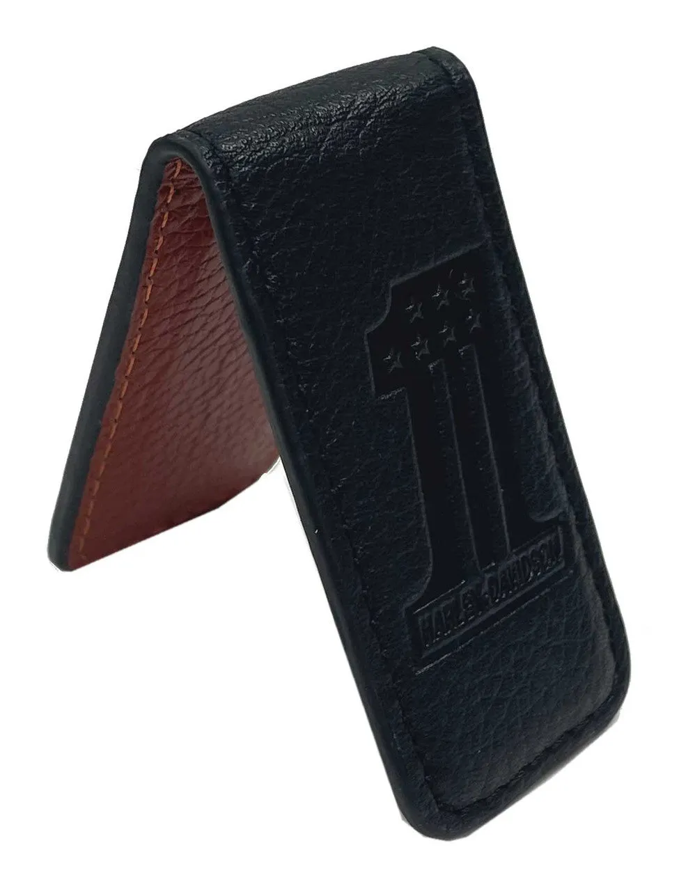 #1 Logo Leather Magnetic Money Clip