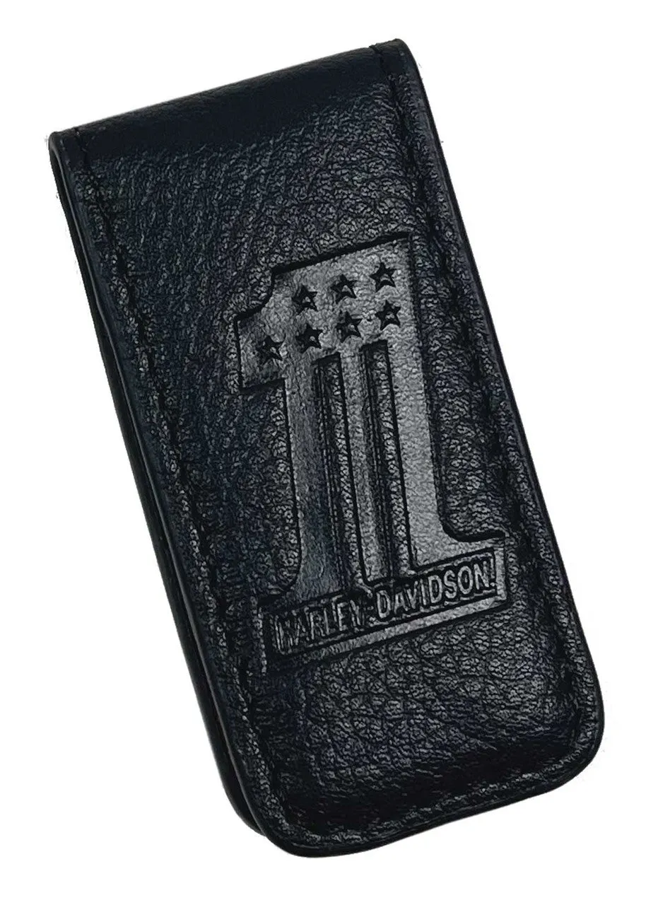 #1 Logo Leather Magnetic Money Clip