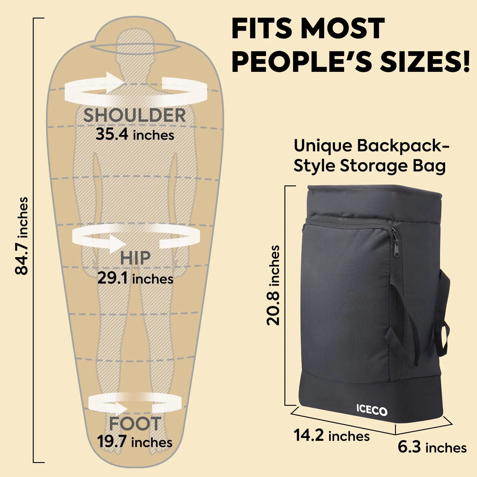 10°F Sleeping Bags for Adults Warm Camping Sleeping Bag