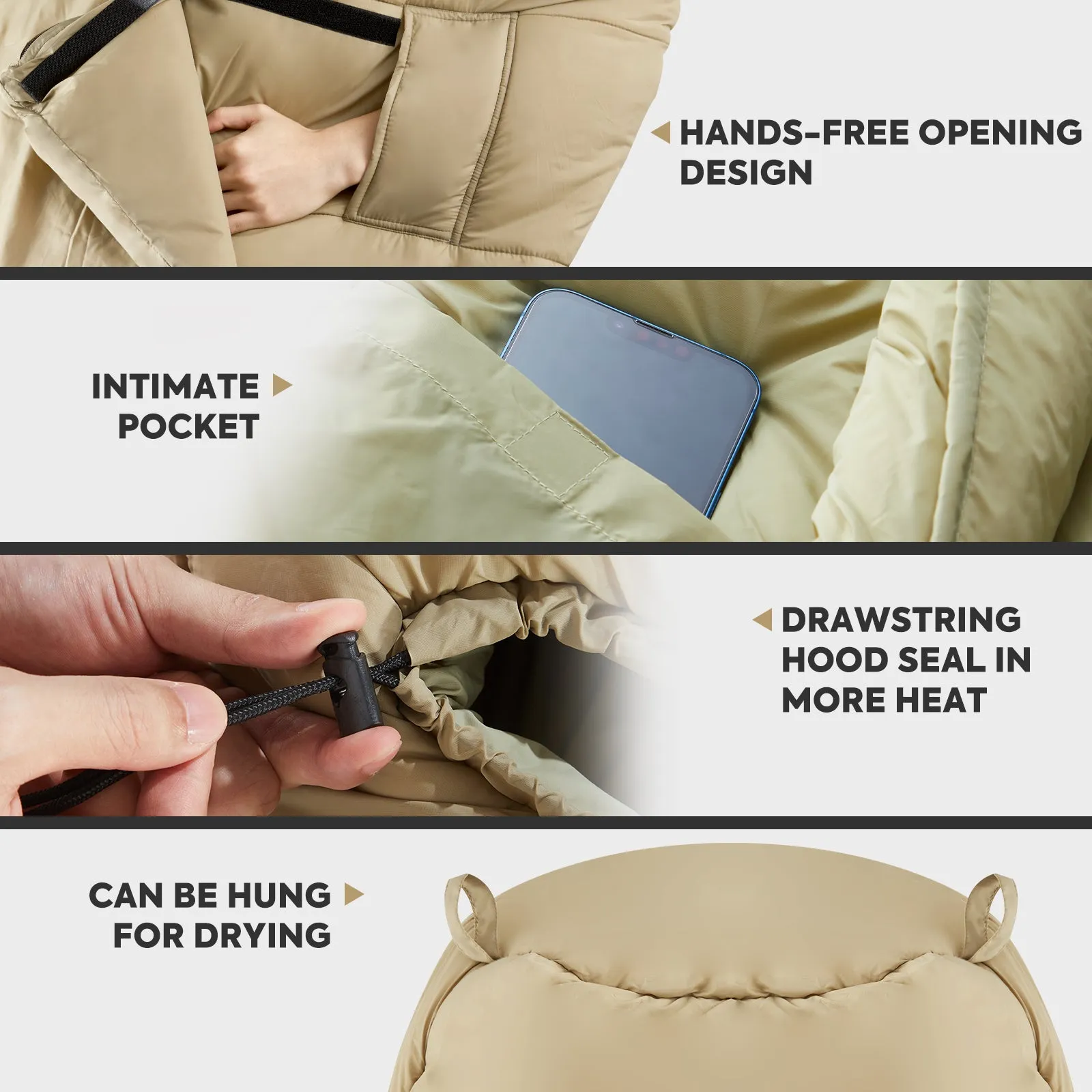 10°F Sleeping Bags for Adults Warm Camping Sleeping Bag