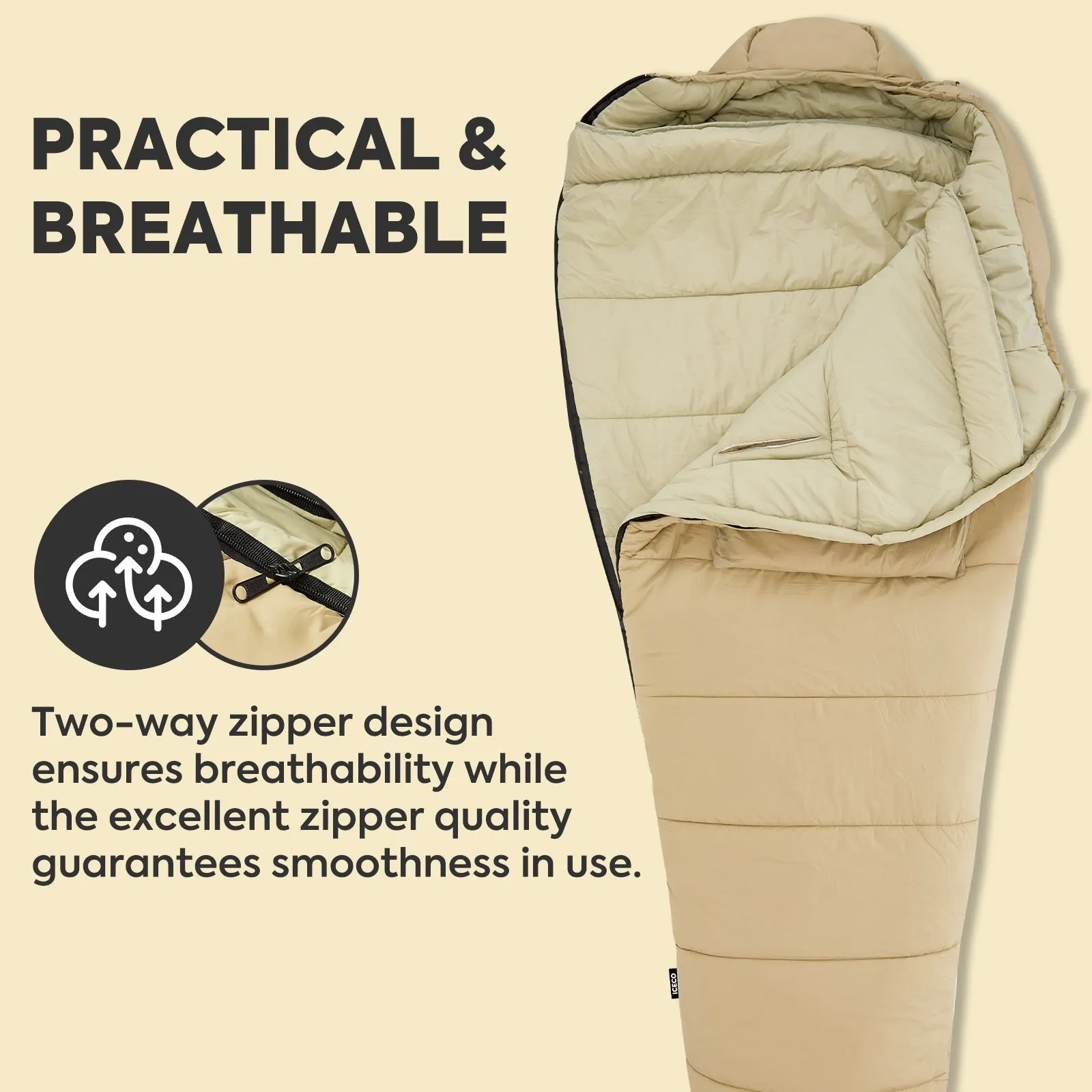 10°F Sleeping Bags for Adults Warm Camping Sleeping Bag