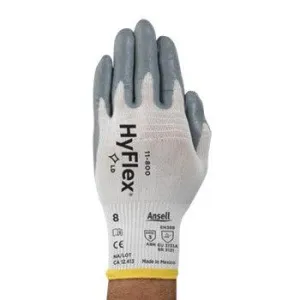 11-800-11 Ansell Hyflex Light Duty Gloves,205595,Multi-Purpose, Knitwrist & Palm Coated,Size 11
