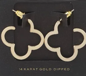 14K gold dipped clover earrings