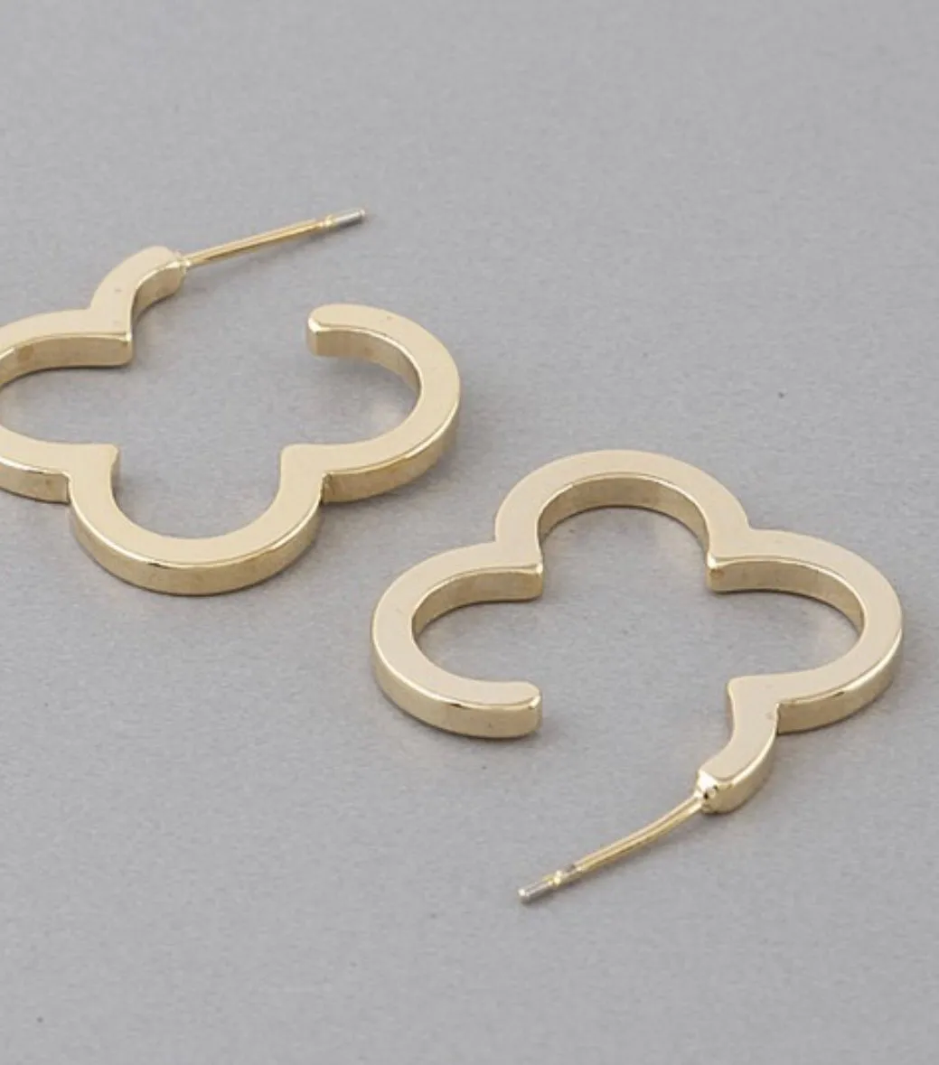 14K gold dipped clover earrings
