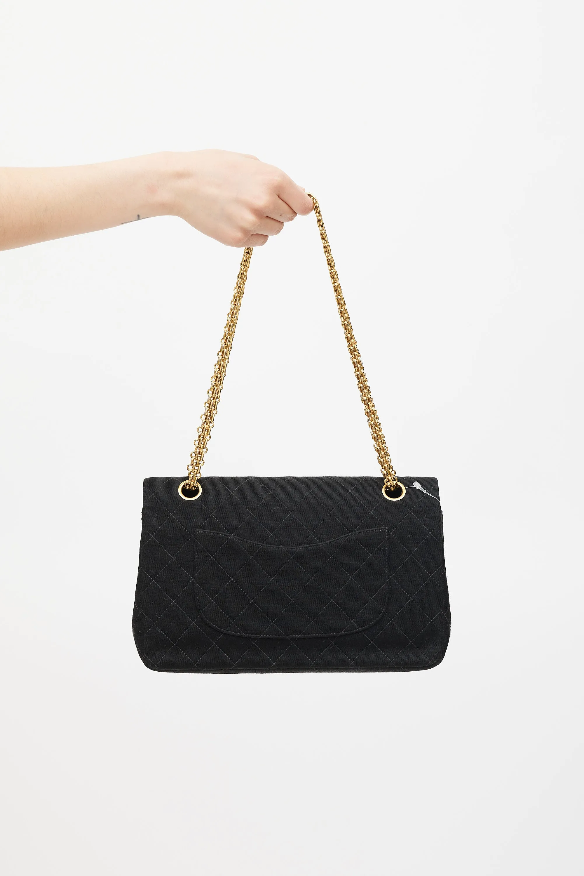 1996/97 Black Jersey & 24K Gold Double Flap Bag