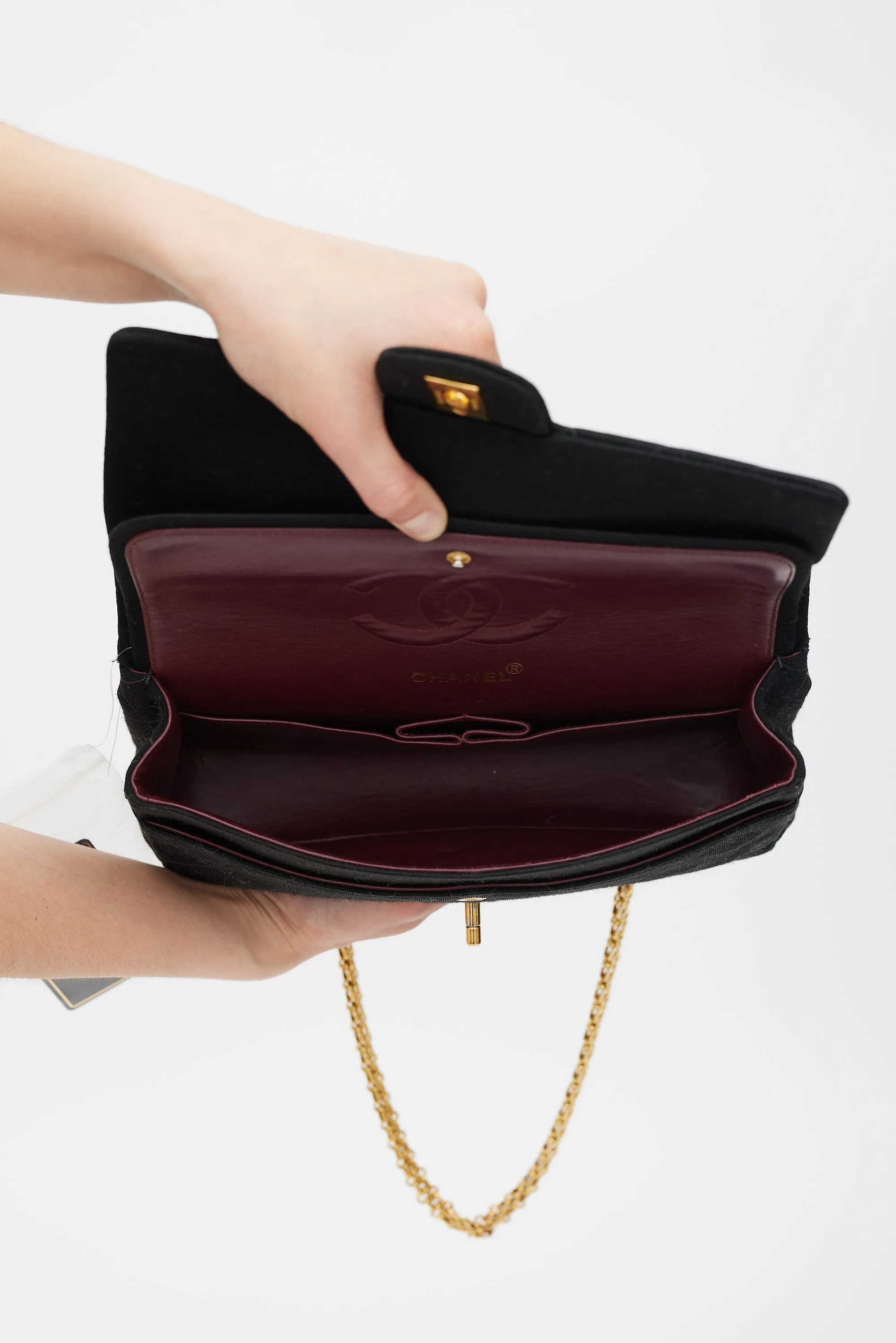 1996/97 Black Jersey & 24K Gold Double Flap Bag