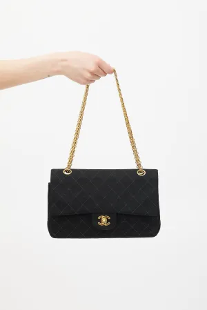 1996/97 Black Jersey & 24K Gold Double Flap Bag