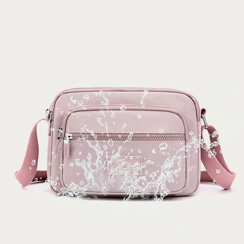 4 Zip Crossbody Bag Lightweight Nylon Purse for Women