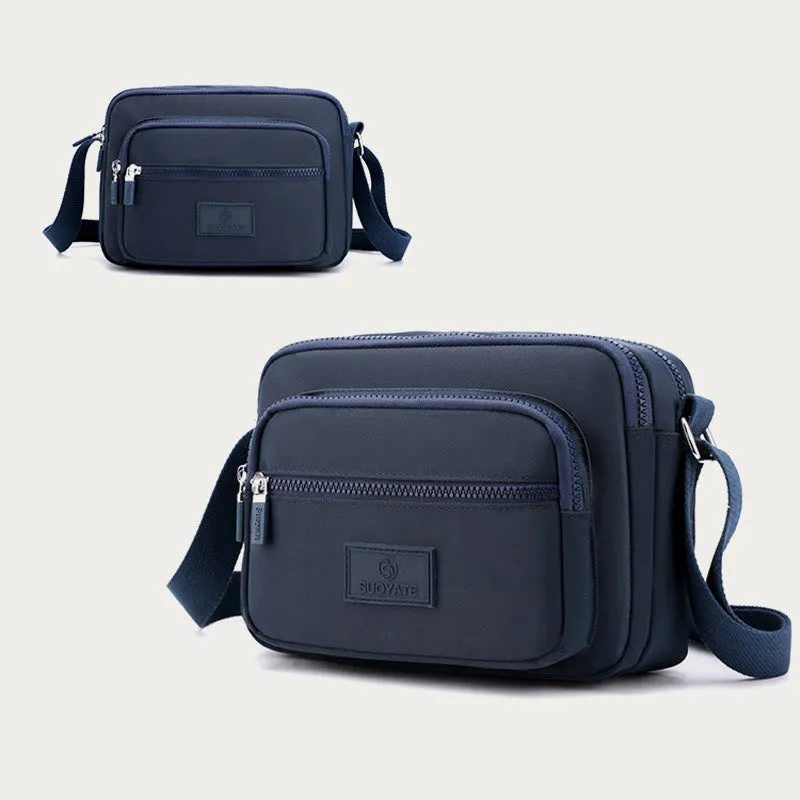 4 Zip Crossbody Bag Lightweight Nylon Purse for Women