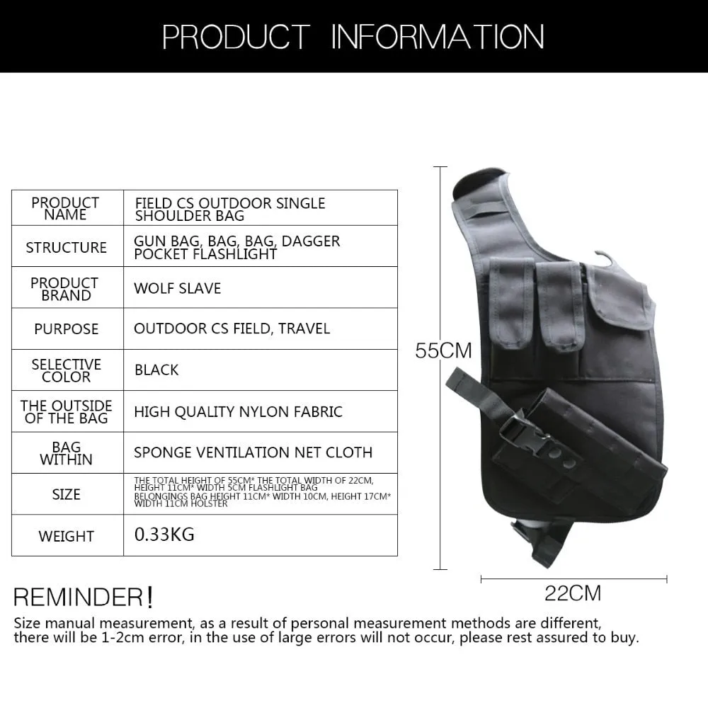 AAA Tactical Waist Pistol Holster Safety Anti-thief Hidden Holster Molle Hidden Gun Bag Hunting Shoulder Bag Sport Storage