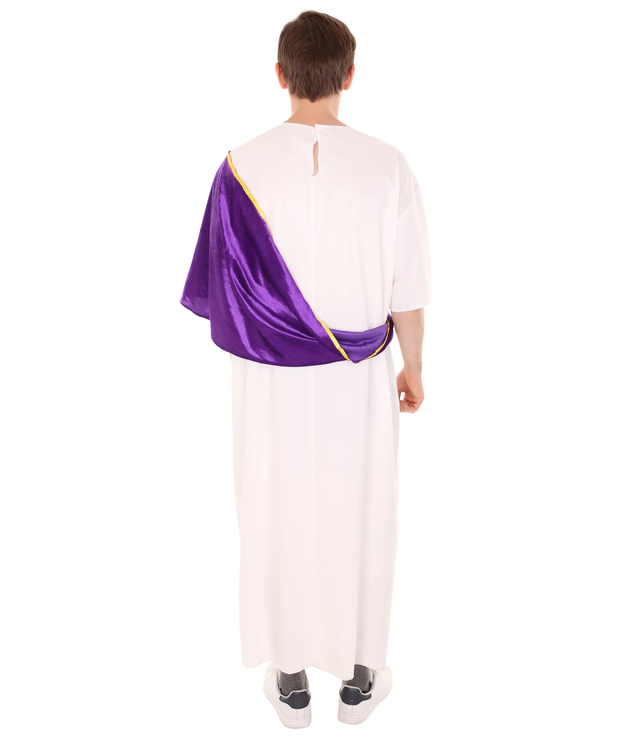 Adult Men's Roman Dictator Historical Costume | White and Purple Cosplay Costume