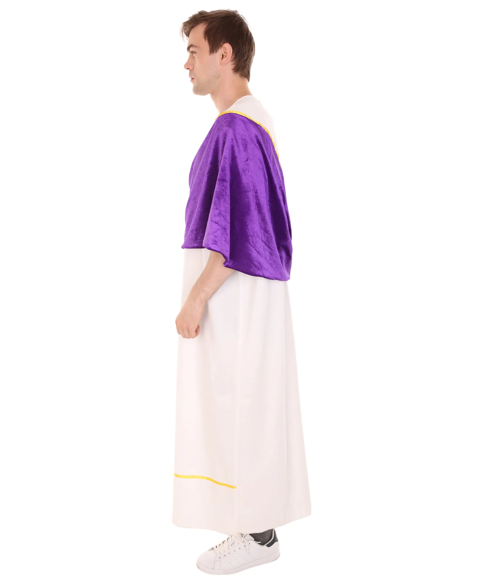 Adult Men's Roman Dictator Historical Costume | White and Purple Cosplay Costume
