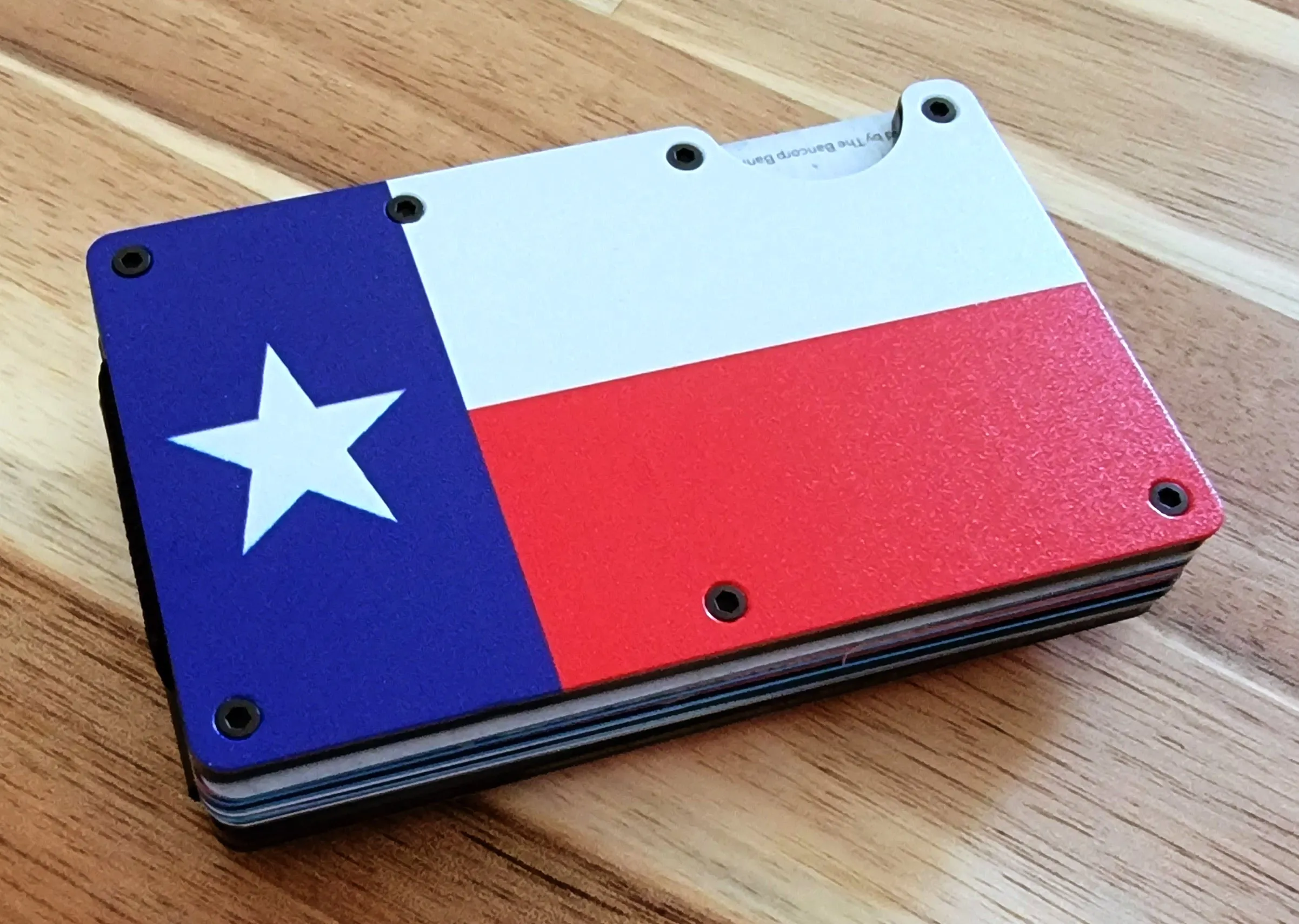 Aluminum RFID Blocking Minimalist Wallet with Vinyl Flag Decal- Veteran Owned