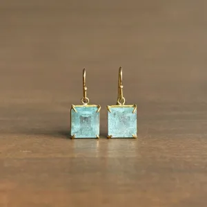 Aquamarine Cube Earrings