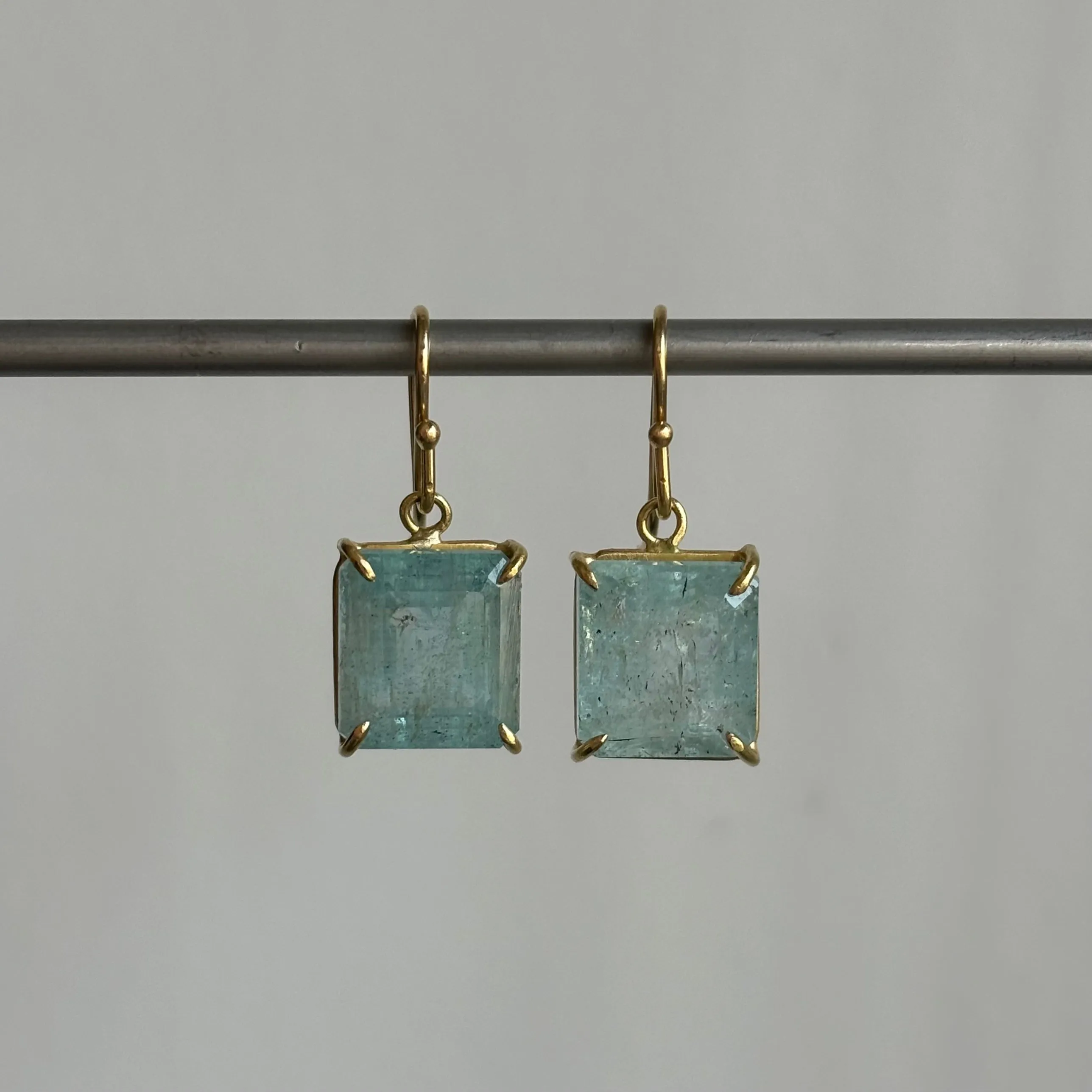 Aquamarine Cube Earrings