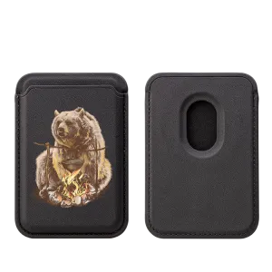Bear Picnic MagSafe Wallet- Black