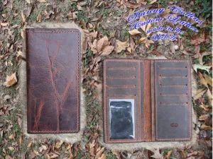 Bison Checkbook Wallet With ID Window, Bison Roper wallet, Bison Long Wallet, Leather Wallet, Men's Wallet