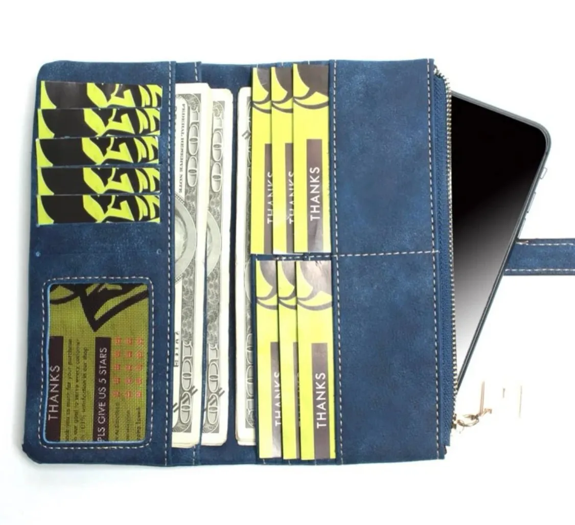 Blue Suede Wallet