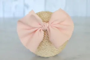Bow Headband - Textured - Pale Peach