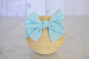 Bow Headband - Textured - Sky Blue