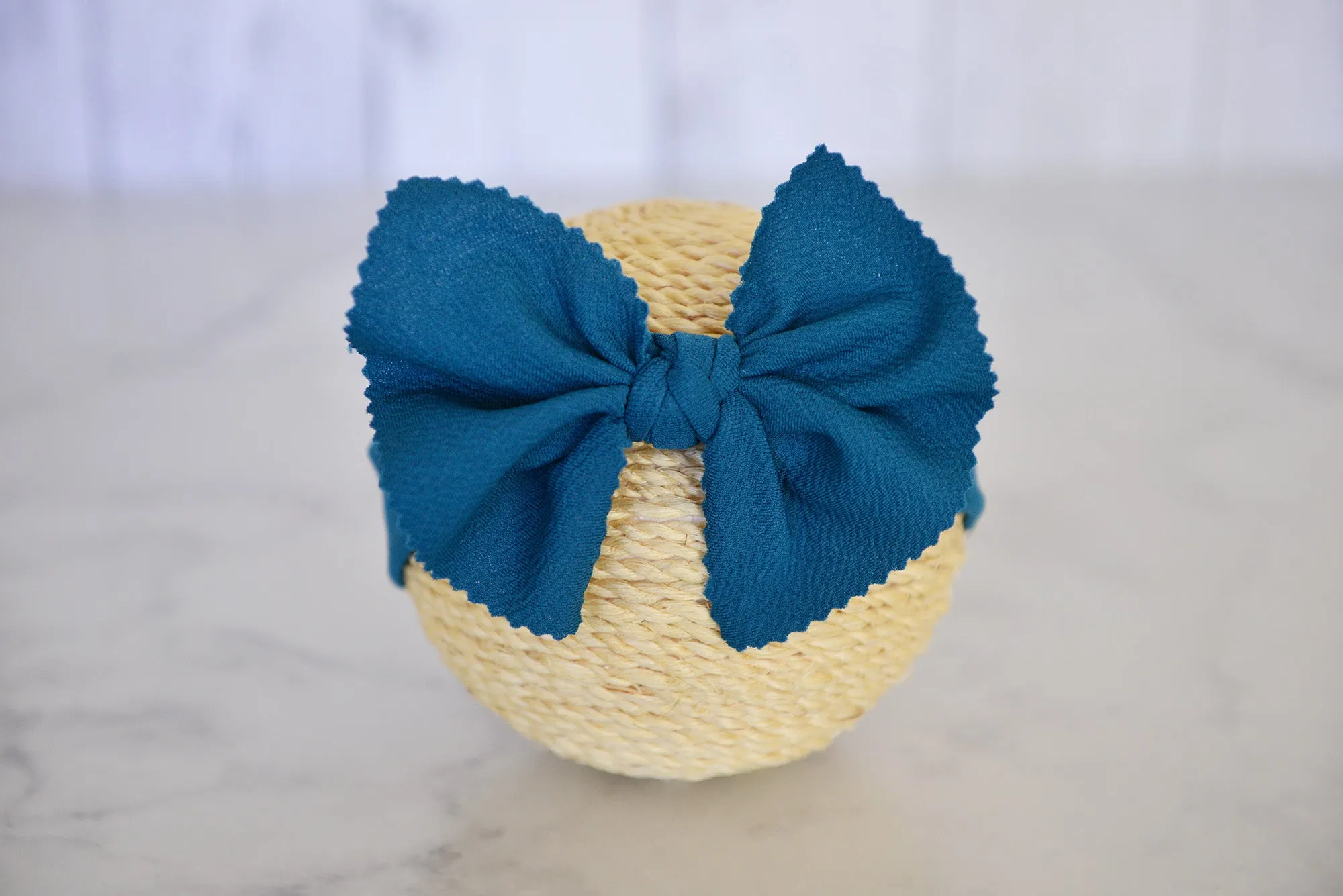 Bow Headband - Textured - Teal