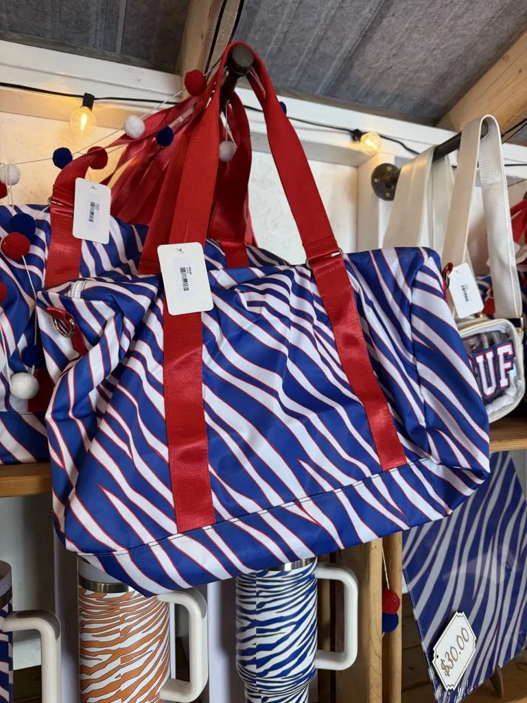 Buffalo Bills Duffle Bag Striped "Shout" Pattern Waterproof