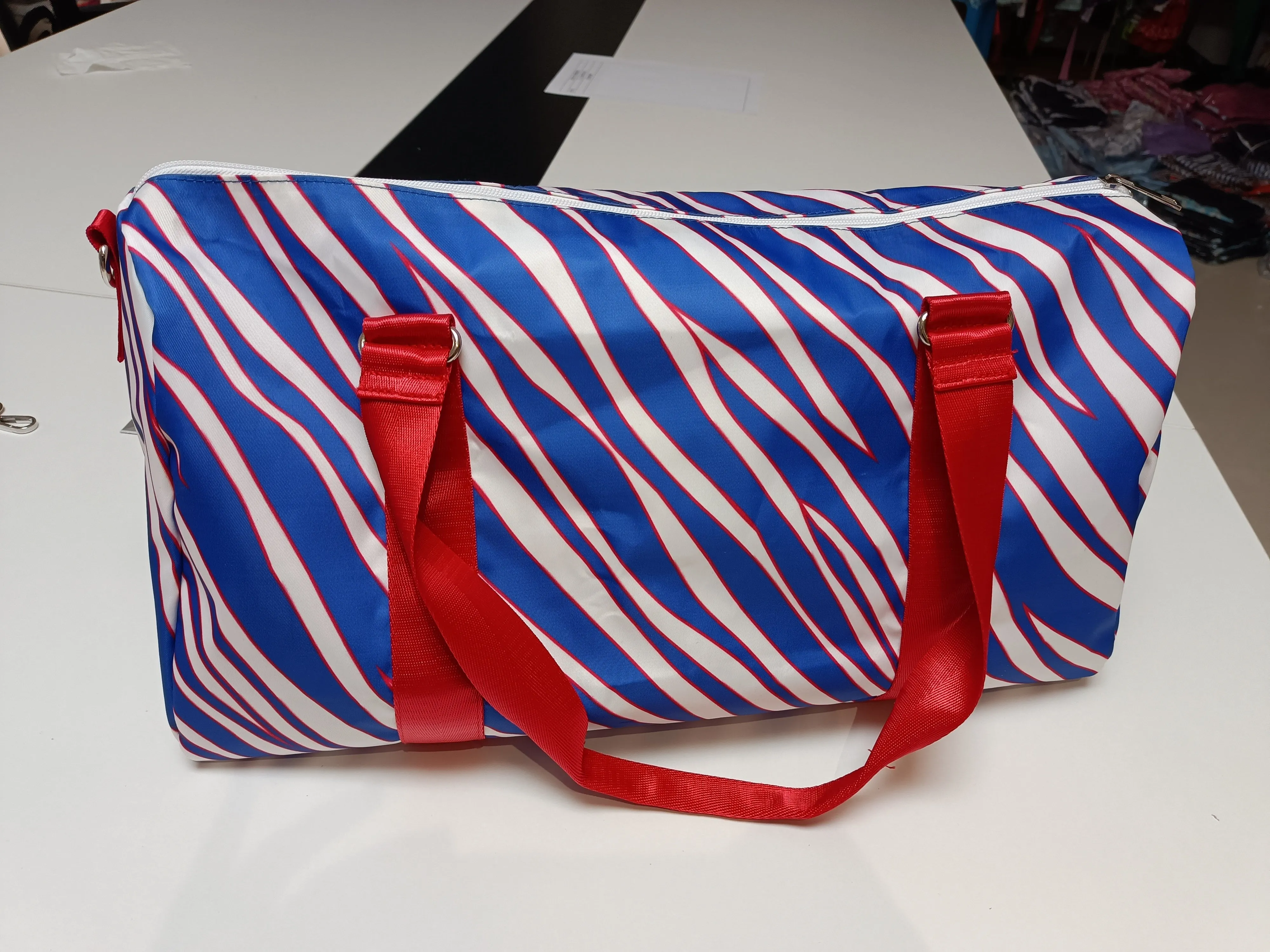 Buffalo Bills Duffle Bag Striped "Shout" Pattern Waterproof
