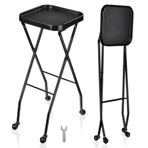 Byootique Folding Salon Tray Cart: Portable Tray with Wheels