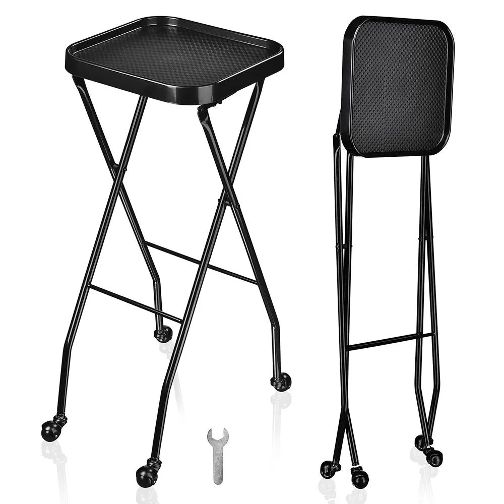 Byootique Folding Salon Tray Cart: Portable Tray with Wheels