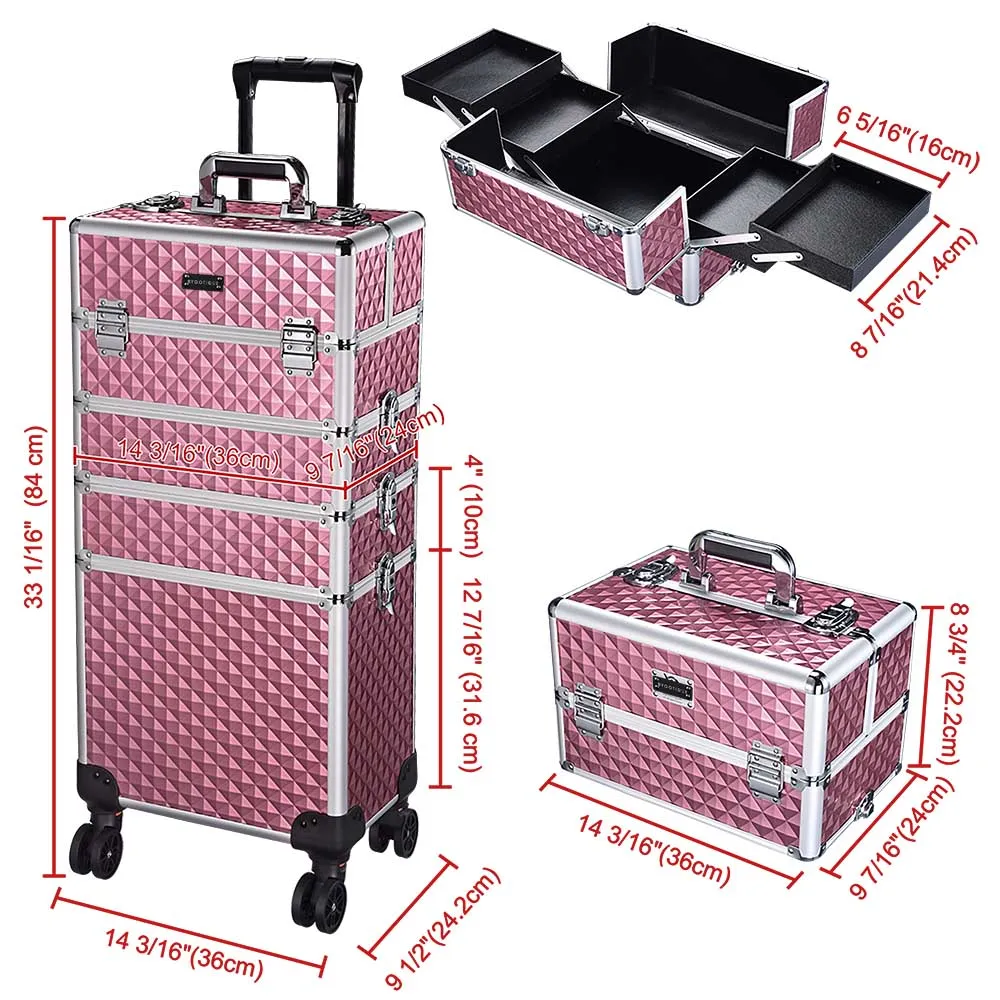 Byootique MassLux Brilliant Blue 4in1 Rolling Makeup Case