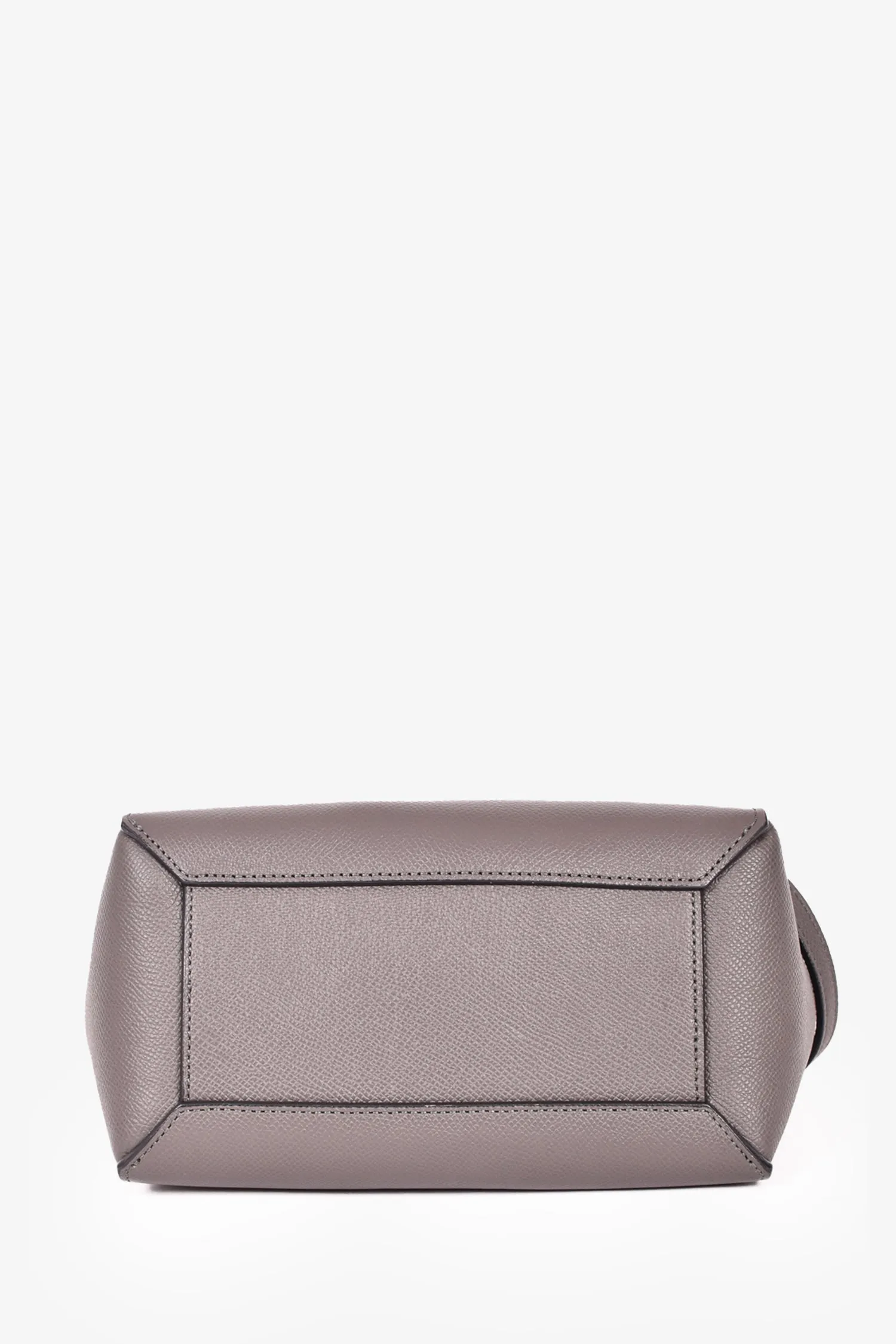 Celine 2021 Grey Grained Leather Nano Belt Bag with Strap