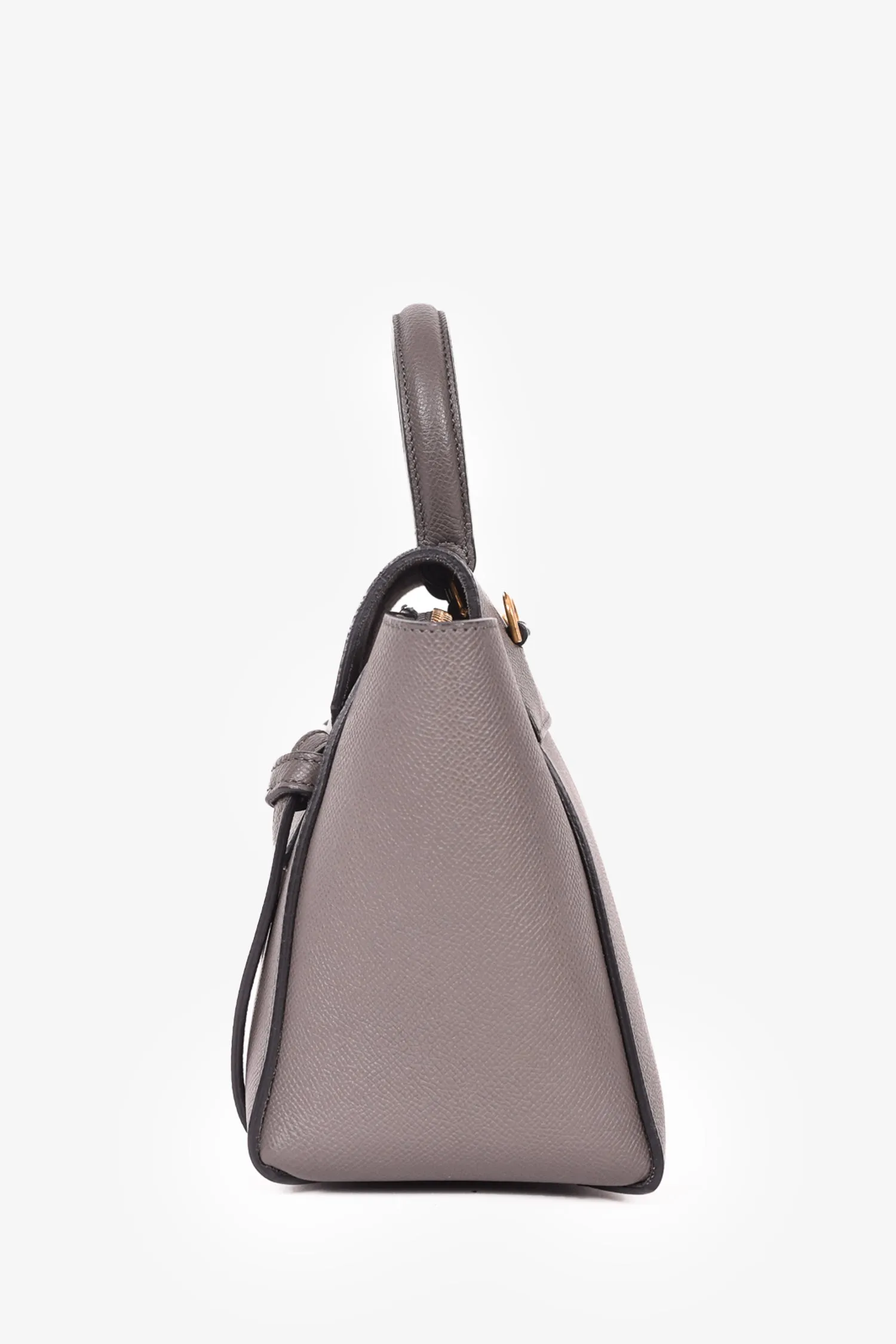 Celine 2021 Grey Grained Leather Nano Belt Bag with Strap