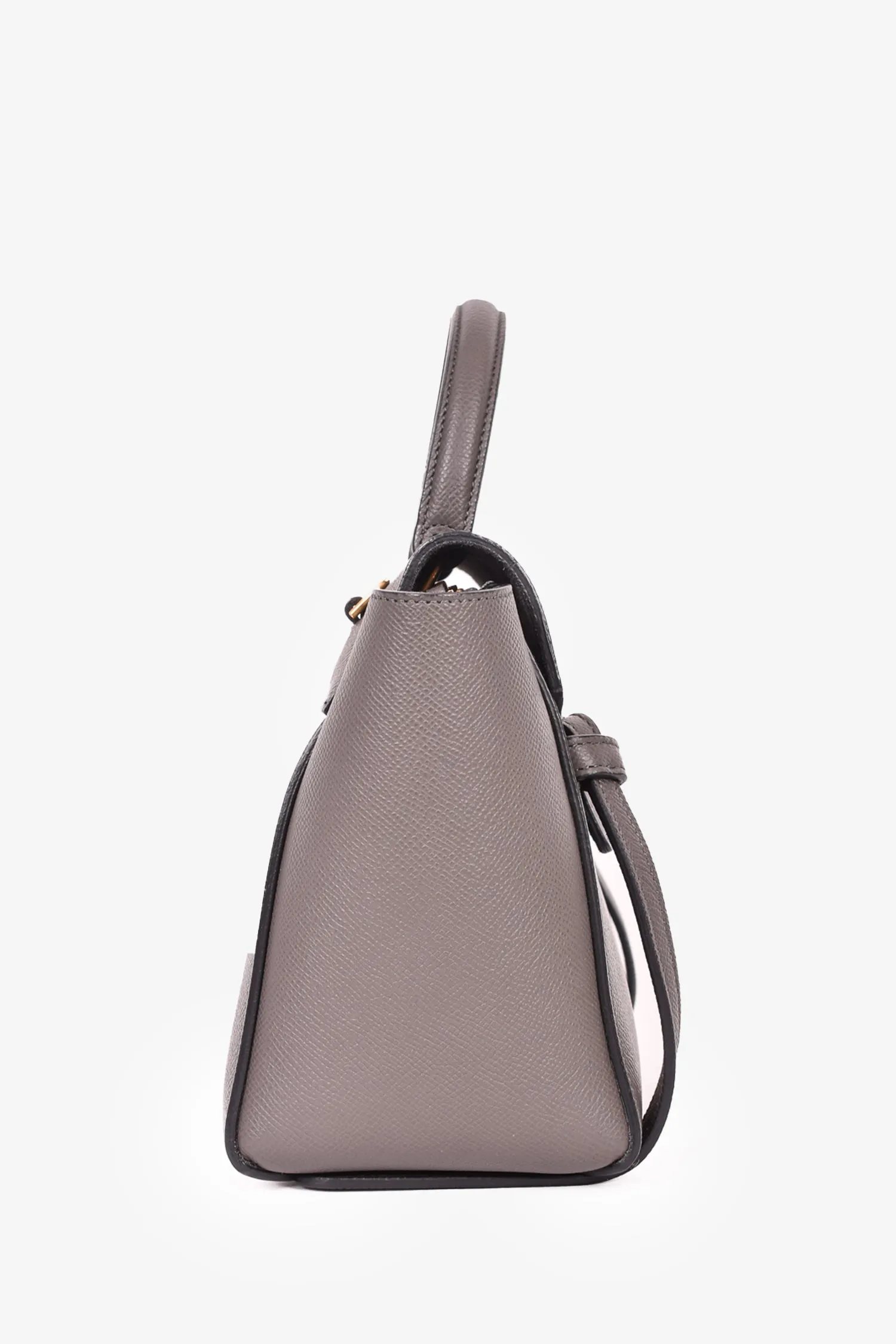 Celine 2021 Grey Grained Leather Nano Belt Bag with Strap