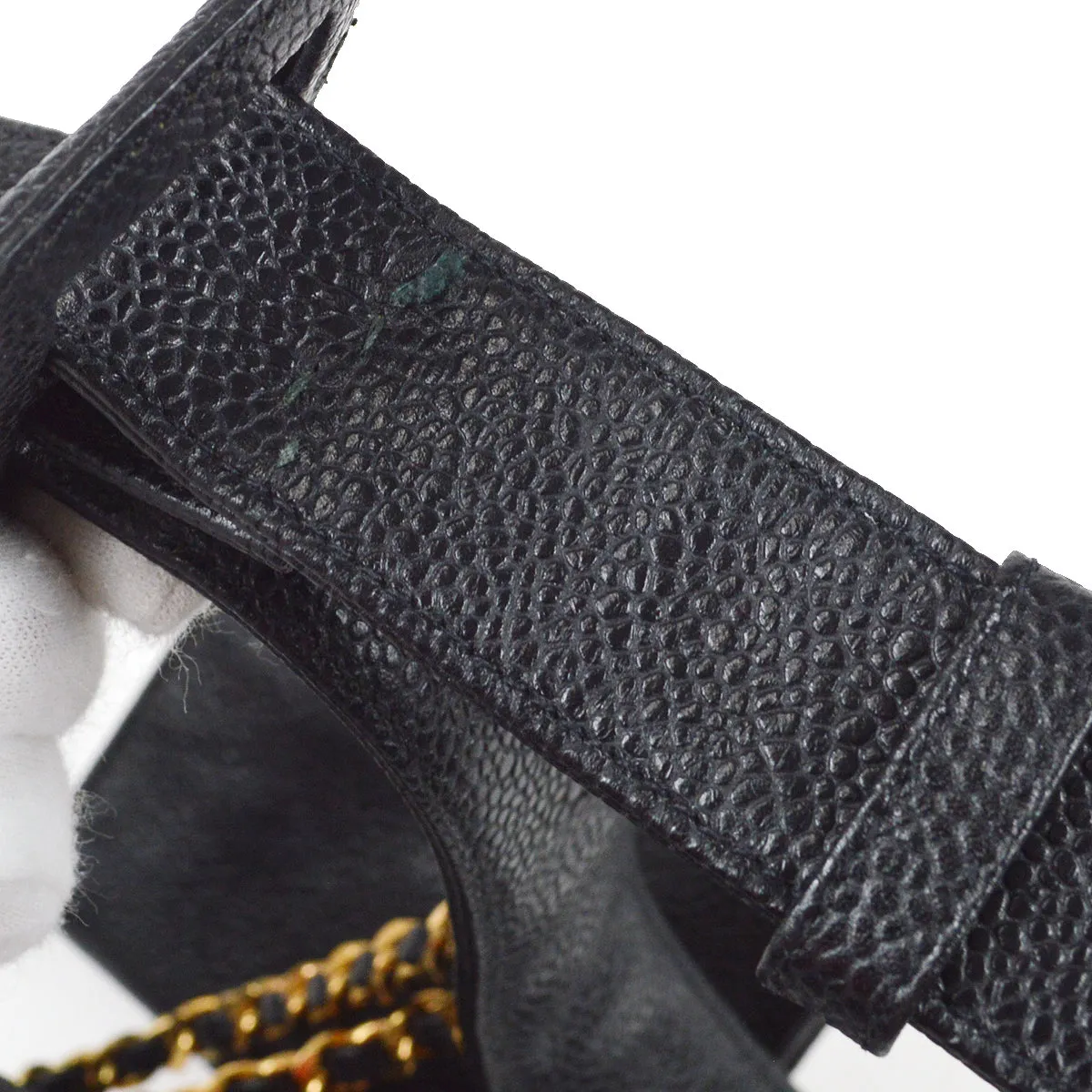 CHANEL 1990s Belt with Multi Bags Black Caviar #80 87907