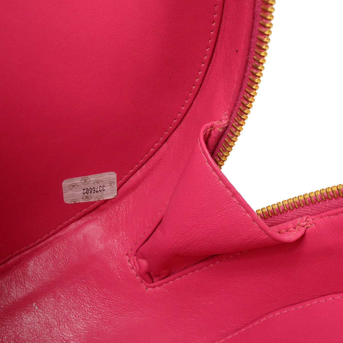 CHANEL 1994-1996 Round Vanity Handbag Pink 87880