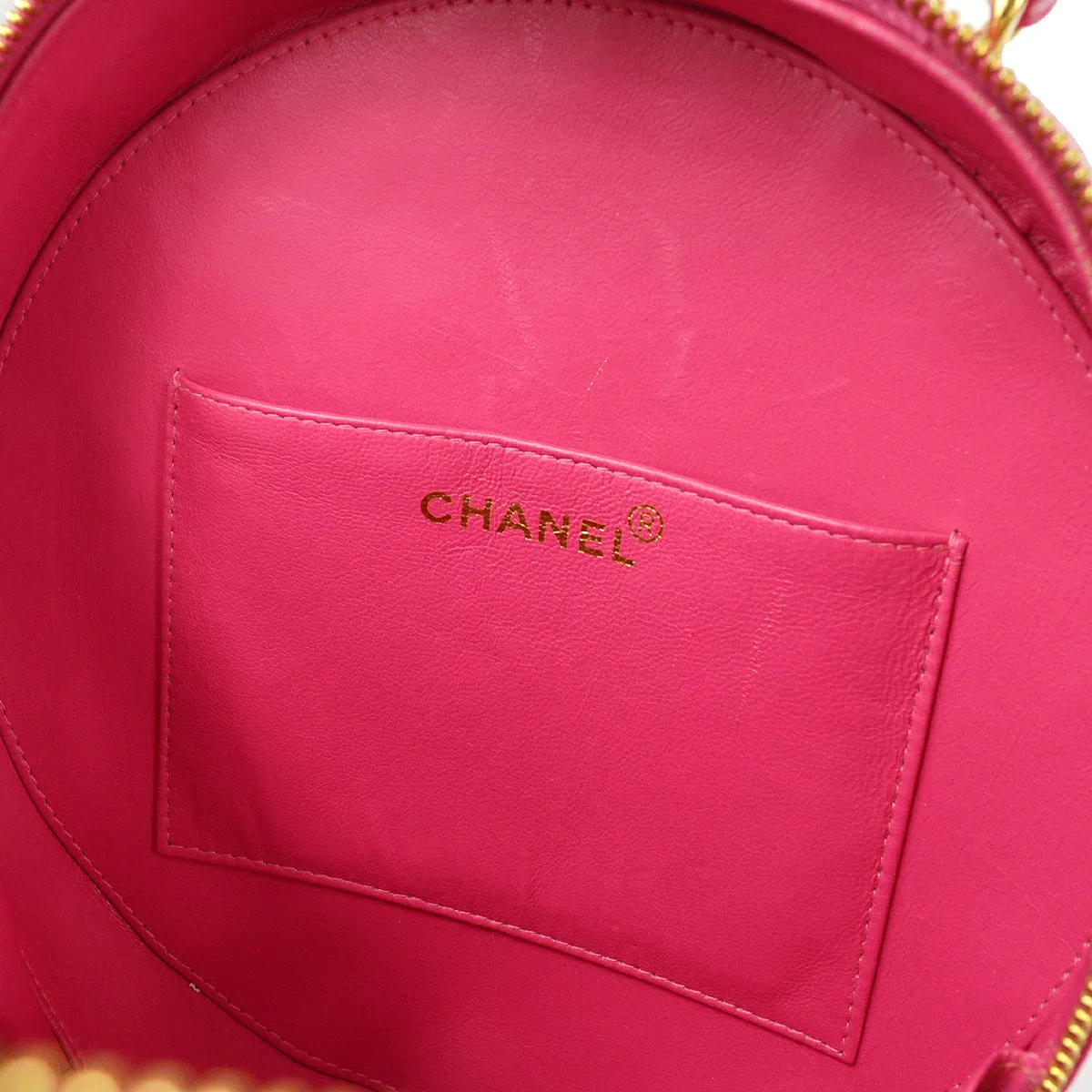 CHANEL 1994-1996 Round Vanity Handbag Pink 87880