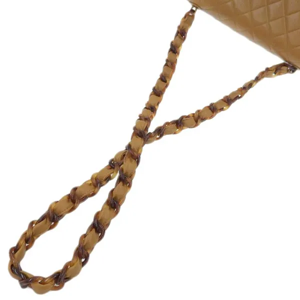 CHANEL Around 1995 Made Tortoiseshell Classic Flap Chain Bag 25Cm Camel