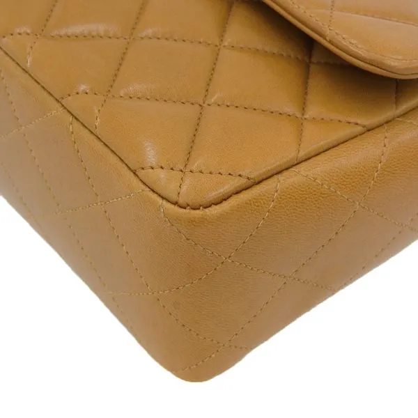 CHANEL Around 1995 Made Tortoiseshell Classic Flap Chain Bag 25Cm Camel
