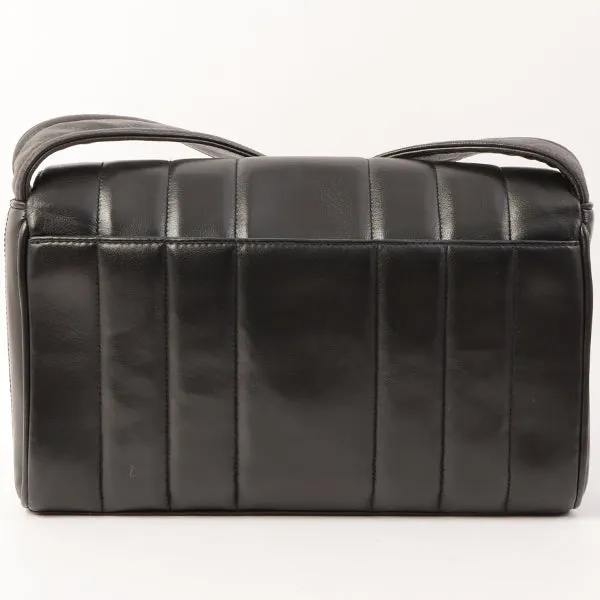 Chanel Around 1995 Made V Flap Mademoiselle Stitch Cc Mark Shoulder Bag Black