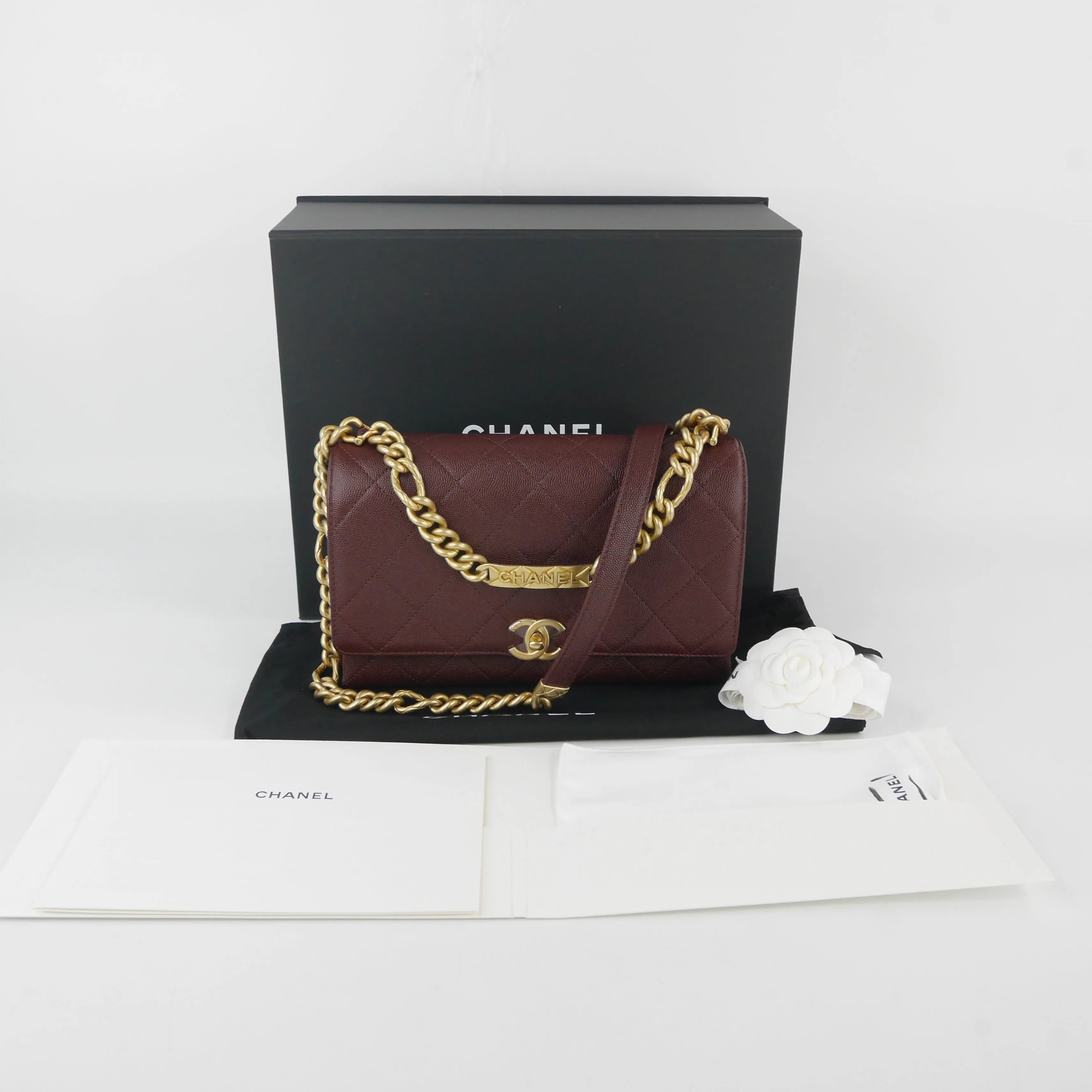 Chanel Flap Bag Burgundy Caviar GHW