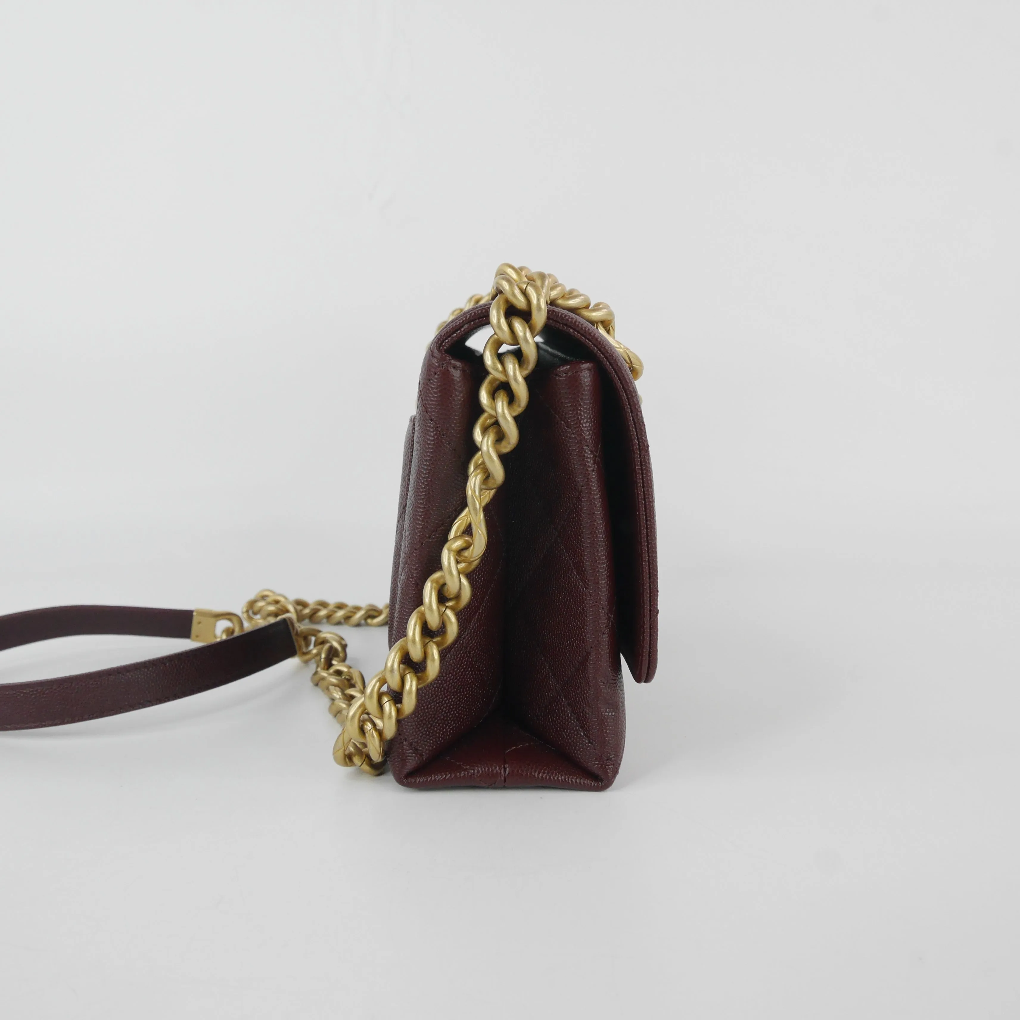 Chanel Flap Bag Burgundy Caviar GHW