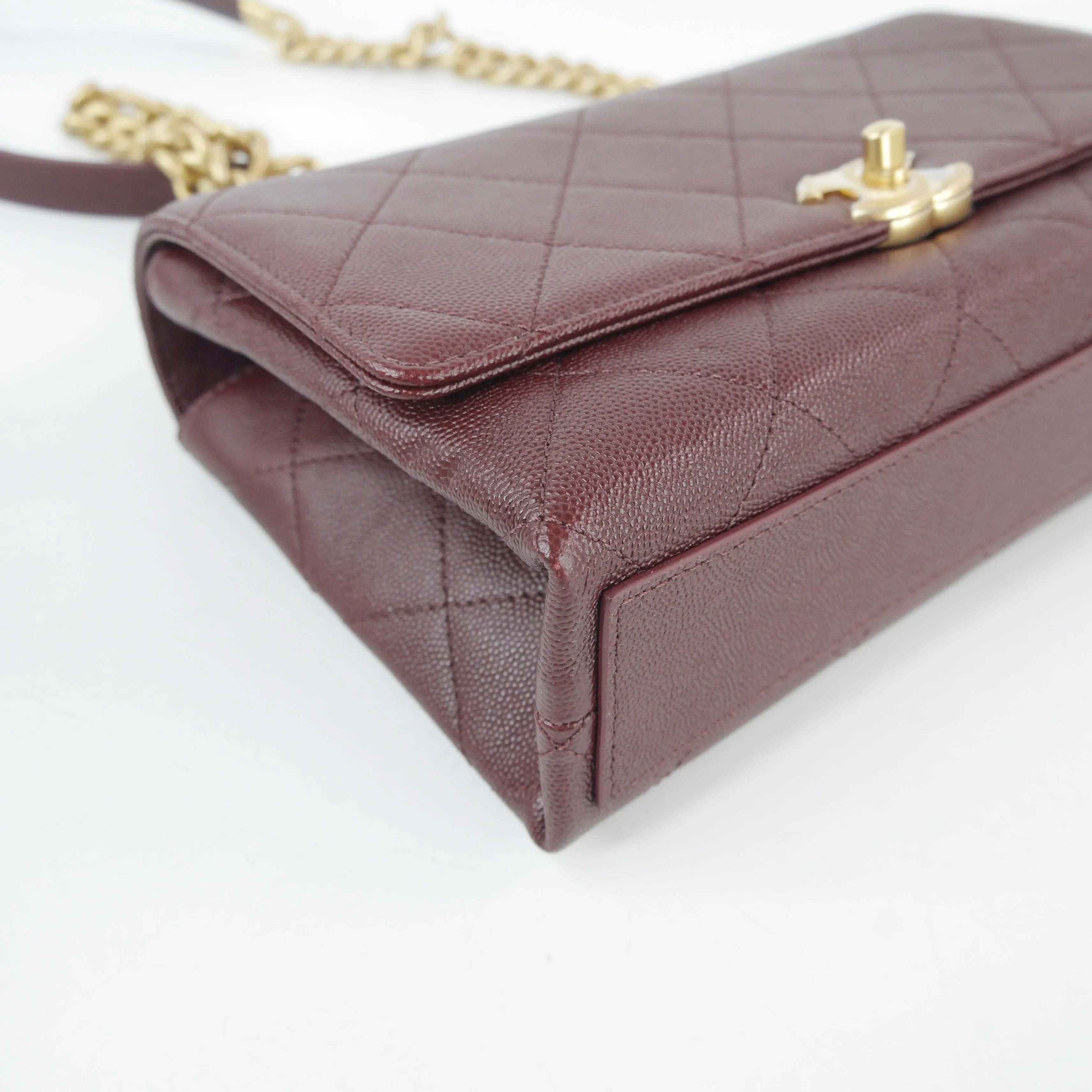 Chanel Flap Bag Burgundy Caviar GHW