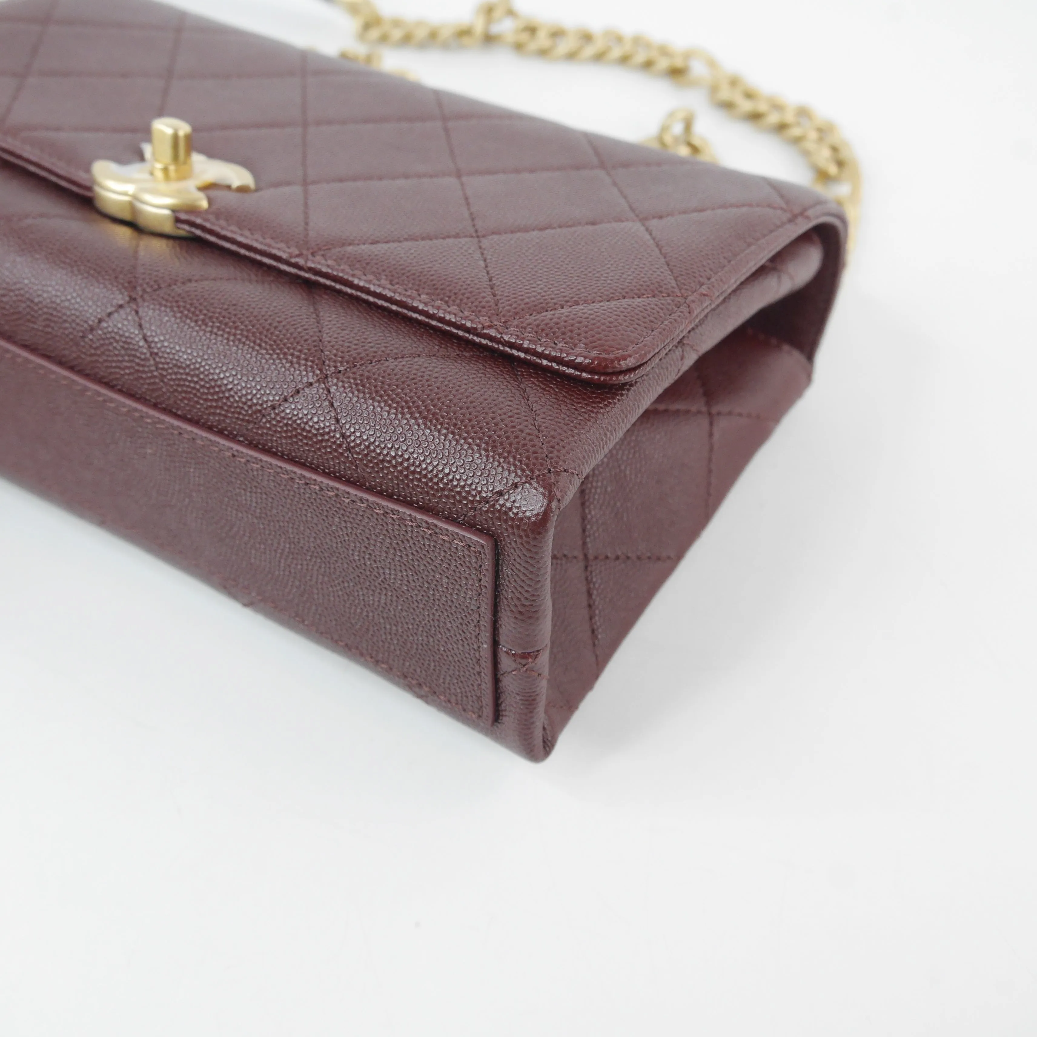 Chanel Flap Bag Burgundy Caviar GHW