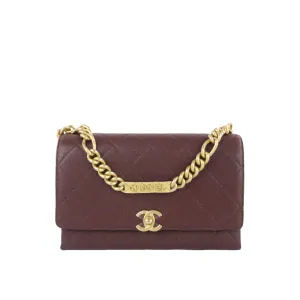 Chanel Flap Bag Burgundy Caviar GHW