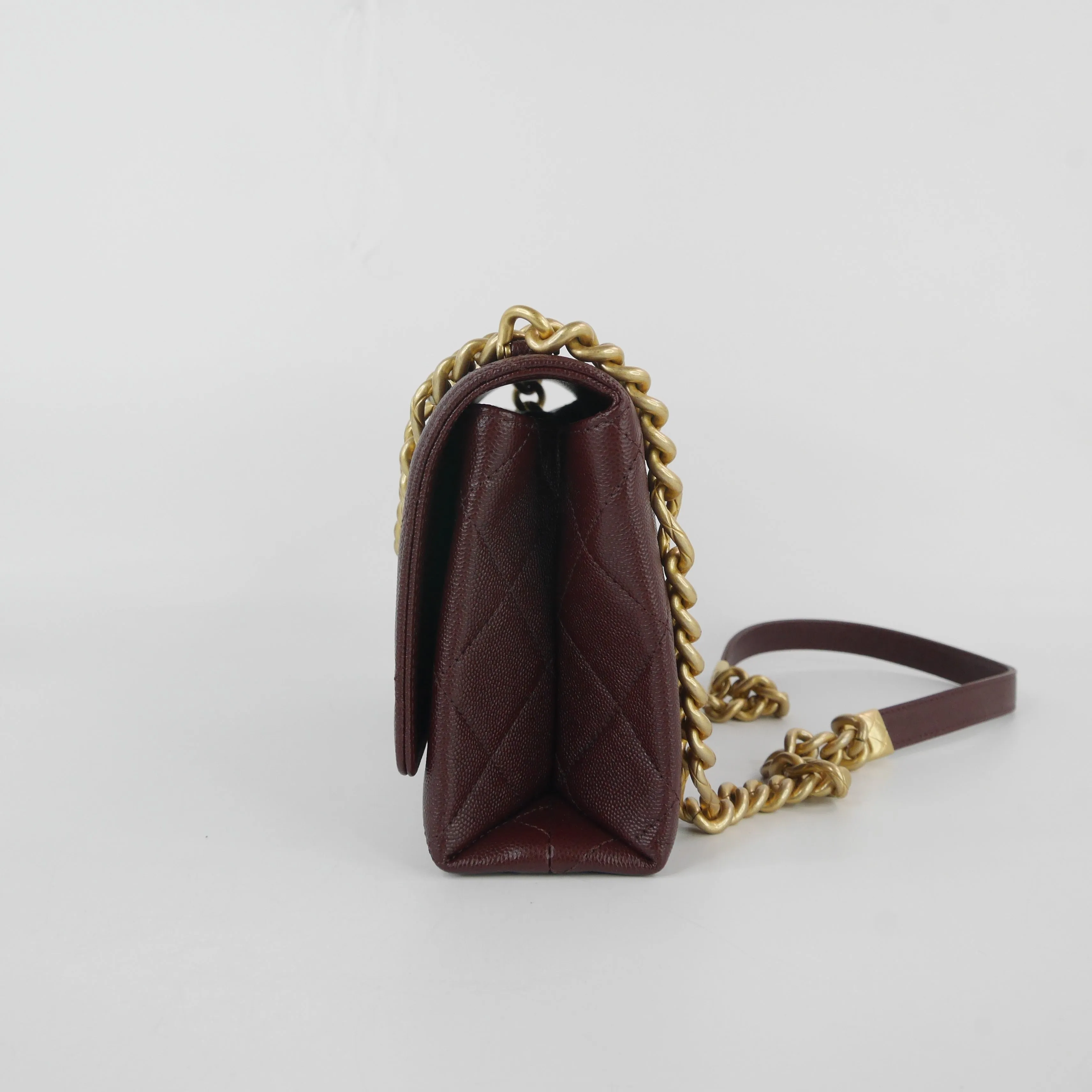 Chanel Flap Bag Burgundy Caviar GHW