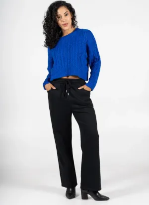 Charly Fleece Straight Leg Pant | Black