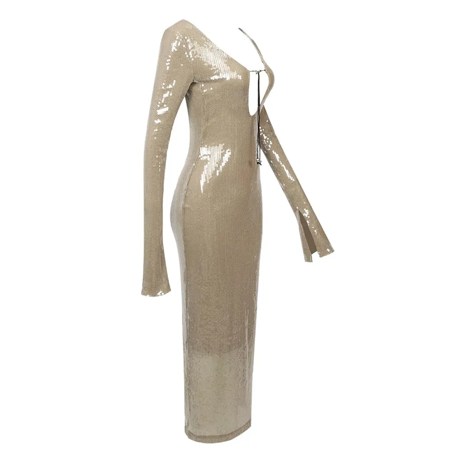 CHLOI LACE Stylish UP SEQUIN DRESS