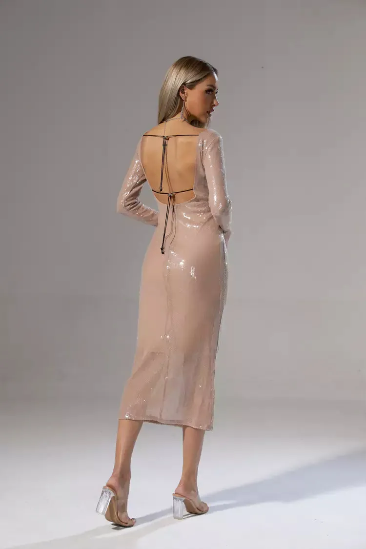 CHLOI LACE Stylish UP SEQUIN DRESS
