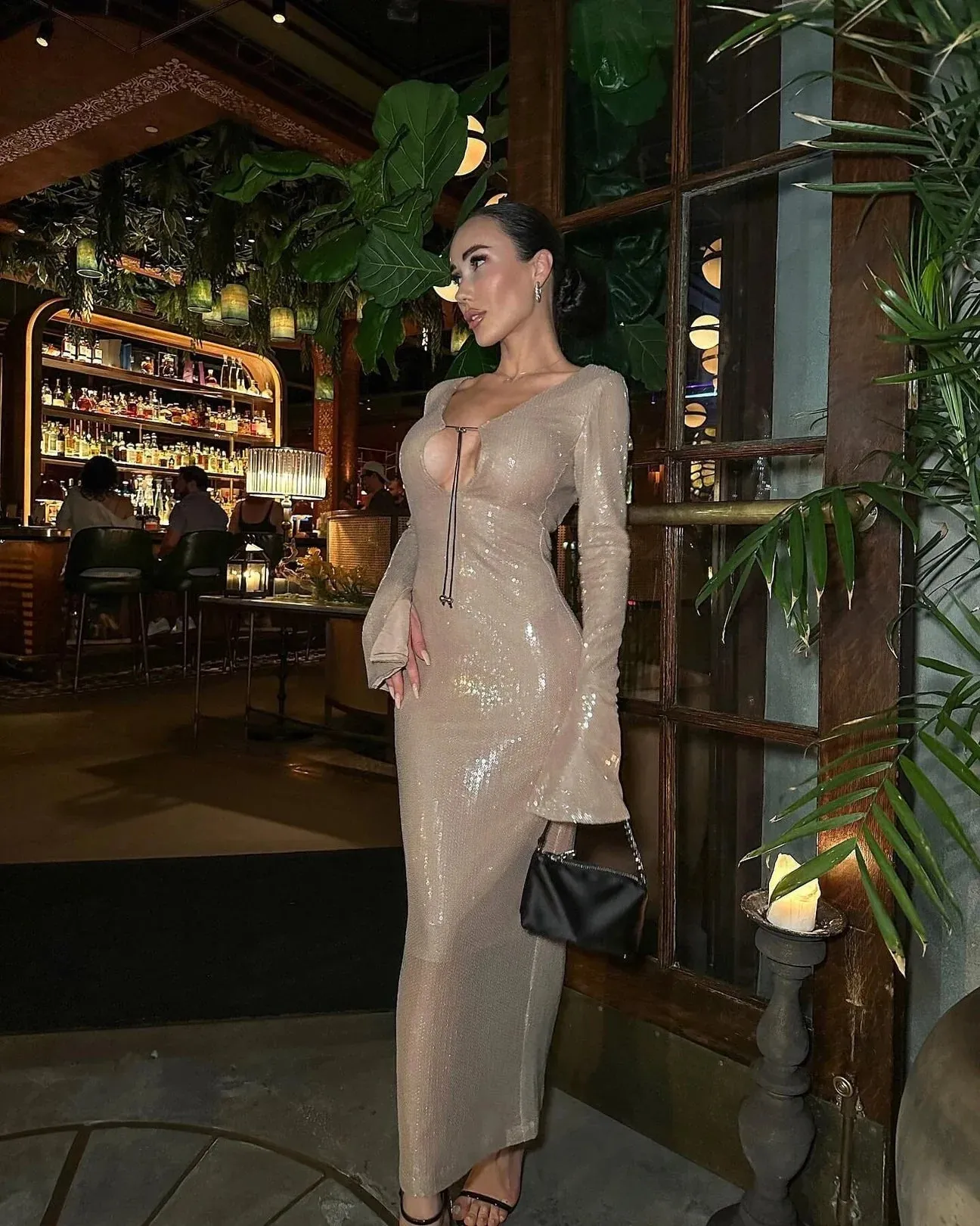 CHLOI LACE Stylish UP SEQUIN DRESS