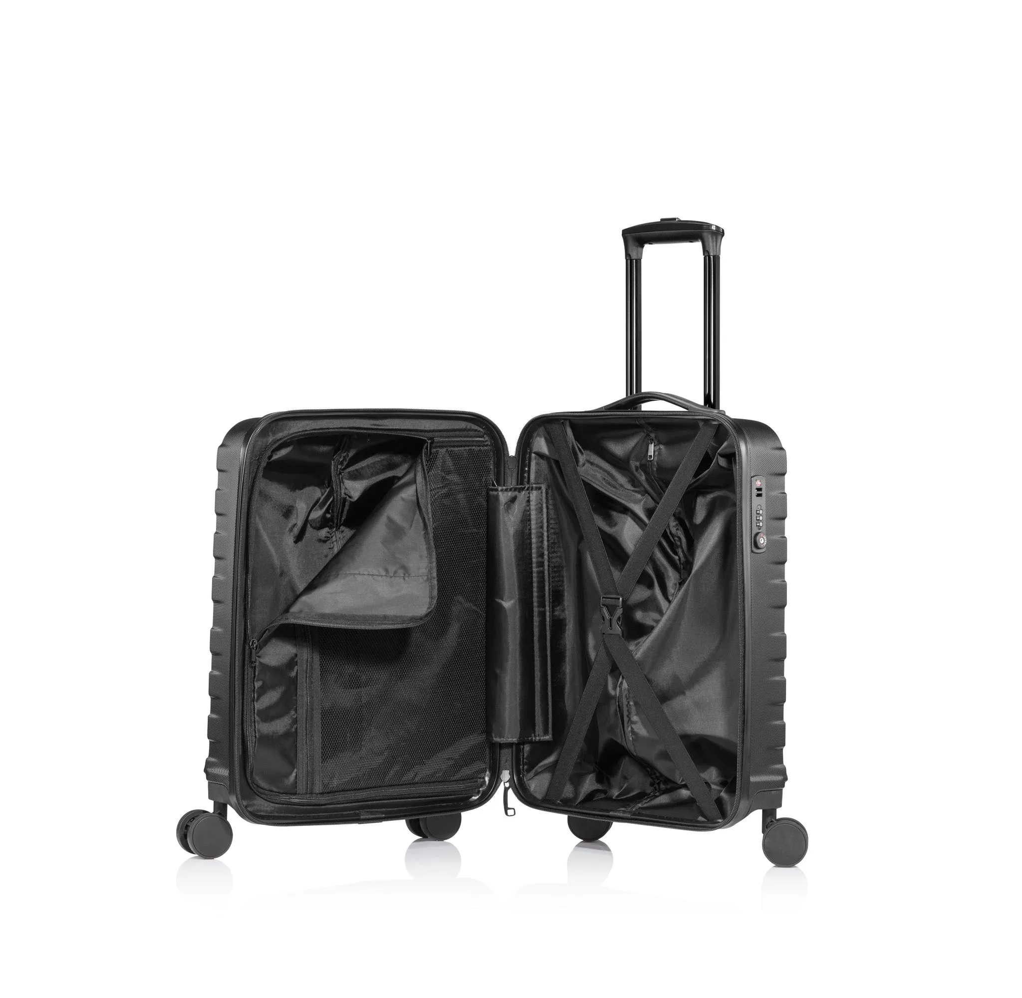 Clipper by Pack Easy - (Size S) 44L Kosmo Cabin Trolley Shell Suitcase (8949NO) - Black